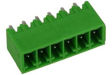 Terminal block; STL1550/6-GV; 6 ways; R=3,50mm; 9,2mm; 8A; 300V; through hole; straight; closed; green; PTR Messtechnik; RoHS