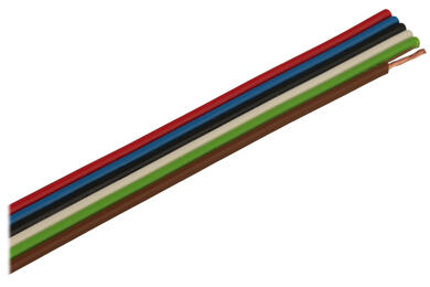 Wire; flat; TLWY; 6x0,50mm2; 0,50mm2; multicolor; PVC; -30...+70°C; 150V; 50m reel; Technokabel; RoHS