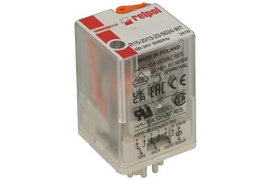 Relay; electromagnetic industrial; R15-2013-23-5024 WT; 24V; AC; 3PDT; 10A; for socket; Relpol; RoHS