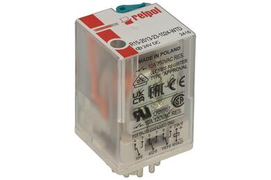 Relay; electromagnetic industrial; R15-2013-23-1024 WTD; 24V; DC; 3PDT; 10A; for socket; Relpol; RoHS