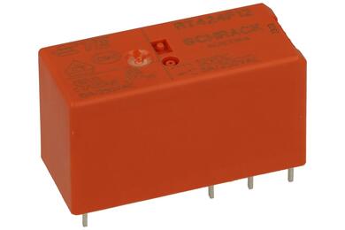 Relay; bistable; RT424F12; 12V; DC; DPDT; two coils; 8A; 250V AC; PCB trough hole; for socket; TE Conectivity; RoHS