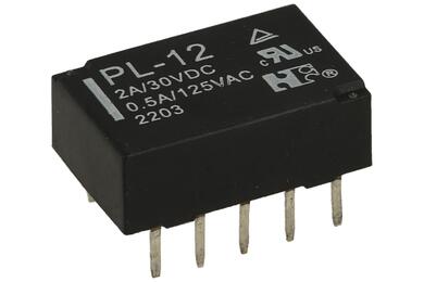 Relay; bistable; PL-12; 12V; DC; DPDT; one coil; 0,5A; 125V AC; 1A; 30V DC; PCB trough hole; Forward Relays; RoHS