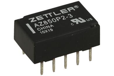 Relay; bistable; AZ850P2-3; 3V; DC; DPDT; two coils; 0,5A; 125V AC; 1A; 30V DC; PCB trough hole; for socket; Zettler; RoHS