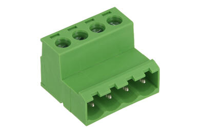 Terminal block; 2ESH-04P; 4 ways; R=5,08mm; 15mm; 12A; 300V; for cable; angled 90°; slot screw; screw; vertical; 0,2÷2,5mm2; green; Dinkle; RoHS