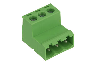 Terminal block; 2ESH-03P; 3 ways; R=5,08mm; 15mm; 12A; 300V; for cable; angled 90°; slot screw; screw; vertical; 0,2÷2,5mm2; green; Dinkle; RoHS