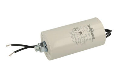 Capacitor; motor; CBB60 40*78M8 UL1015 20uF/450; 20uF; 450V; fi 40x86mm; with cables; screw with a nut; Shenge; RoHS