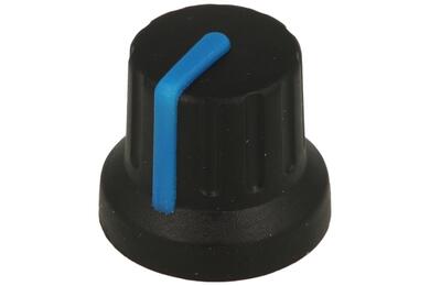 Knob; GP16; 6mm; blue; black; fi 16/12mm; 14mm; ABS