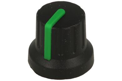 Knob; GP16; 6mm; green; black; fi 16/12mm; 14mm; ABS