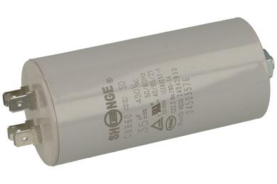 Capacitor; motor; MKSP; 35uF; 450V AC; fi 45x95mm; 6,3mm connectors; screw with a nut; Shenge; RoHS