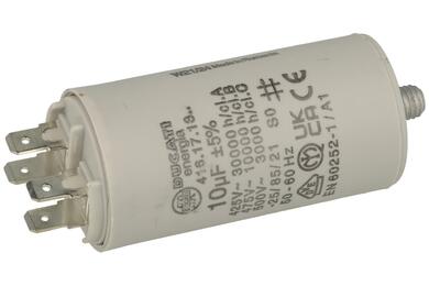 Capacitor; polypropylene; motor; 416171364; 10uF; 475V; fi 36x70mm; 6,3mm connectors; screw without nut; Ducati; RoHS