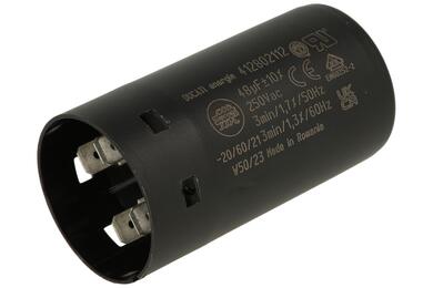 Capacitor; motor; 412802112; 48uF; 250V AC; fi 36,5x68,5mm; 6,3mm connectors; Ducati; RoHS