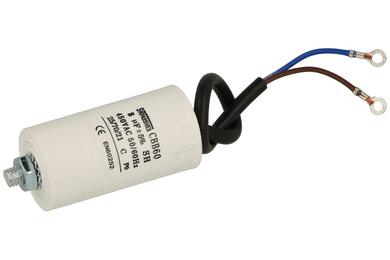 Capacitor; motor; CBB60G-8/450; 8uF; 450V AC; fi 35x65mm; with cables; screw with a nut; SR Passives; RoHS