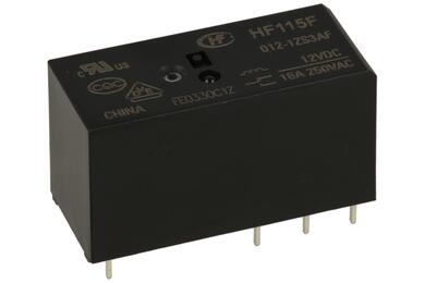 Relay; electromagnetic miniature; HF115F-012-1ZS3AF; 12V; DC; SPDT; 16A; 250V AC; PCB trough hole; for socket; Hongfa; RoHS