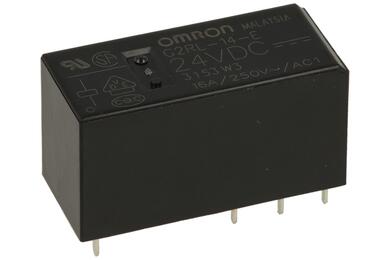 Przekaźnik; elektromagnetyczny miniaturowy; G2RL-14-E 24VDC; 12V; DC; 1 styk przełączny; 16A; 250V AC; 16A; 24V DC; do gniazda; do druku (PCB); Omron; RoHS