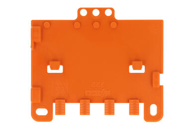 Strain relief plate; for DIN rail terminal blocks; 222-505; yellow; orange; Wago; RoHS