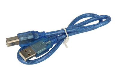 Cable; USB; miniUSB; miniUSB plug; USB-A plug; 0,52m; blue; round; PVC; RoHS