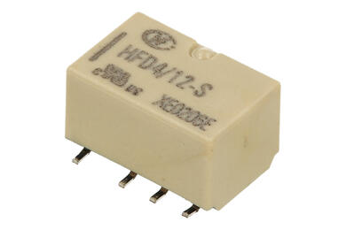 Relay; electromagnetic miniature; HFD4-12-S; 12V; DC; DPDT; 0,5A; 125V AC; 2A; 30V DC; PCB surface mounted; Hongfa; RoHS