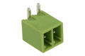 Terminal block; XY2500R-G-02P3.5; 2 ways; R=3,50mm; 7mm; 8A; 125V; through hole; angled 90°; closed; green; Xinya; RoHS