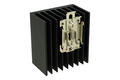 Heatsink; SSRDY-DX; for 3-phase SSR; for 1 phase SSR; with holes; with TS15 DIN rail handle; blackened; 0,91K/W; 110mm; 100mm; 60mm; Firma Piekarz