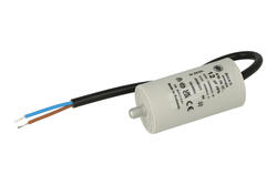 Capacitor; motor; polypropylene; 416101714; 12uF; 425V AC; fi 36x70mm; with cables; screw without nut; Ducati; RoHS