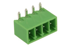 Terminal block; XY2500R-G-04P3.5; 4 ways; R=3,50mm; 7mm; 8A; 125V; through hole; angled 90°; closed; green; Xinya; RoHS