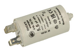 Capacitor; polypropylene; motor; 416107971; 5,5uF; 400V AC; diam.32x55m; 6,3mm connectors; Fast Fix-push-in; Ducati; RoHS