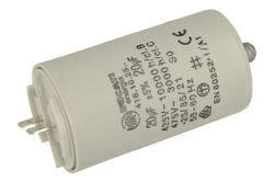 Capacitor; motor; polypropylene; 416102527; 20uF; 475V; fi 40x71mm; 6,3mm connectors; screw without nut; Ducati; RoHS