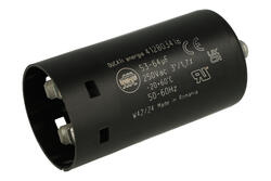 Capacitor; motor; 412803418; 59uF; 250V AC; fi 36,5x68,5mm; 6,3mm connectors; screw without nut; Ducati; RoHS