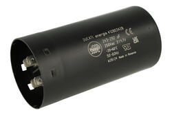 Capacitor; motor; 412803428; 267uF; 250V AC; fi 52x105mm; 6,3mm connectors; screw without nut; Ducati; RoHS