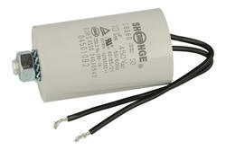 Capacitor; motor; C61-450VAC-10uF 5%; 10uF; 450V AC; fi 35x68mm; with cables; screw with a nut; Shenge; RoHS