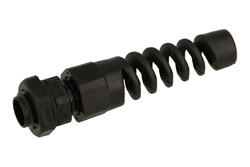 Cable gland with grommet; M12 BK; plastic; IP68; black; M12; 2÷6mm; 9,0mm; with metric thread; Howo; RoHS