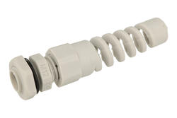 Cable gland with grommet; M12 G; plastic; IP68; light gray; M12; 2÷6mm; 9,0mm; with metric thread; Howo; RoHS