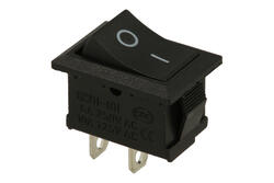 Switch; rocker; KCD1-101-00; ON-OFF; 1 way; black; no backlight; bistable; 4,8x0,8mm connectors; 13x19,2mm; 2 positions; 6A; 250V AC; FILN Switch; rocker; KCD1-101-00; ON-OFF; 1 way; black; no backlight; bistable; 4,8x0,8mm connectors; 13x19,2mm; 2 positions; 6A; 250V AC; FILN