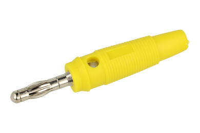 Banana plug; 4mm; 25.422.3; yellow; 59mm; solder; 24A; 60V; nickel plated brass; PA; Amass; RoHS