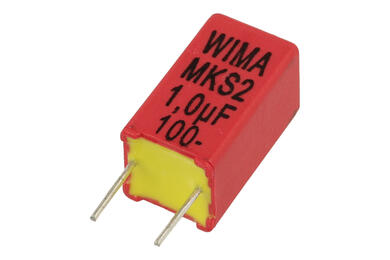 Capacitor; polyester; MKT; 1uF; 100V DC/63V AC; MKS2; MKS2D041001K00KSSD; 10%; 7,2x7,2x13mm; 5mm; bulk; -55...+100°C; Wima; RoHS