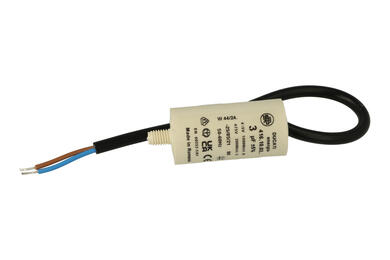 Capacitor; motor; polypropylene; 416100314; 3uF; 425V AC; fi 28x55mm; with cables; screw without nut; Ducati; RoHS