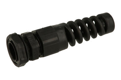 Cable gland with grommet; M16 BK; plastic; IP68; black; M16; 3,5÷8mm; 10,0mm; with metric thread; Howo; RoHS