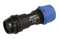 Gniazdo; SP1311C/S2II-N; 2 tory; lutowany; 2,0mm2; 5-8mm; SP13; na przewód; IP68; 13A; 250V; Weipu; RoHS Gniazdo; SP1311C/S2II-N; 2 tory; lutowany; 2,0mm2; 5-8mm; SP13; na przewód; IP68; 13A; 250V; Weipu; RoHS