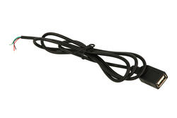 Gniazdo; USB A; A-G-USB A; USB 2.0; czarny; z przewodem 1m; proste; lutowany; RoHS Gniazdo; USB A; A-G-USB A; USB 2.0; czarny; z przewodem 1m; proste; lutowany; RoHS