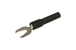 Connecting plug; Amass; 26.451.2; fork type plug / banana socket 4mm; black; 51mm; 36A; 60V; nickel plated brass; PA; RoHS Connecting plug; Amass; 26.451.2; fork type plug / banana socket 4mm; black; 51mm; 36A; 60V; nickel plated brass; PA; RoHS