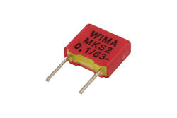 Kondensator; poliestrowy; MKT; 100nF; 63V DC/40V AC; MKS2; MKS2C031001A00JSSD; 5%; 2,5x6,5x7,2mm; 5mm; luzem; -55...+100°C; Wima; RoHS Kondensator; poliestrowy; MKT; 100nF; 63V DC/40V AC; MKS2; MKS2C031001A00JSSD; 5%; 2,5x6,5x7,2mm; 5mm; luzem; -55...+100°C; Wima; RoHS