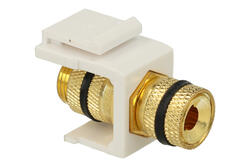 Adapter gniazdo / gniazdo; Keystone; 2960-2; gniazdo bananowe 4m-czarne; na przewód; zatrzaskowe; proste; biały; RoHS Adapter gniazdo / gniazdo; Keystone; 2960-2; gniazdo bananowe 4m-czarne; na przewód; zatrzaskowe; proste; biały; RoHS