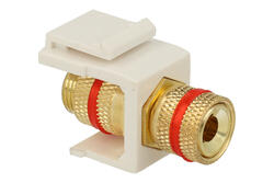 Adapter gniazdo / gniazdo; Keystone; 2959-2; gniazdo bananowe 4m-czerwone; na przewód; zatrzaskowe; proste; biały; RoHS Adapter gniazdo / gniazdo; Keystone; 2959-2; gniazdo bananowe 4m-czerwone; na przewód; zatrzaskowe; proste; biały; RoHS