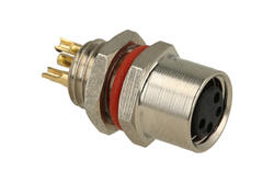 Gniazdo; KLS15-M8A-B104; M8-4p; 3 tory; proste; lutowany; 0,25mm2; na panel; 8mm; srebrny; IP67; 3A; 60V; KLS; RoHS Gniazdo; KLS15-M8A-B104; M8-4p; 3 tory; proste; lutowany; 0,25mm2; na panel; 8mm; srebrny; IP67; 3A; 60V; KLS; RoHS