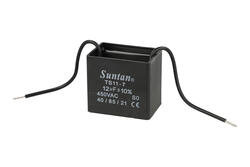 Kondensator; silnikowy (rozruchowy); TS11-7 450VAC 12uF; 12uF; 450V AC; 33x44x48mm; z przewodami; Suntan; RoHS Kondensator; silnikowy (rozruchowy); TS11-7 450VAC 12uF; 12uF; 450V AC; 33x44x48mm; z przewodami; Suntan; RoHS