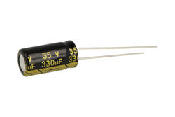 Kondensator; elektrolityczny; 330uF; 35V; TS14; TS14 330uF 35V +/-20% 8*16mm; fi 8x16mm; 3,5mm; przewlekany (THT); luzem; Suntan; RoHS Kondensator; elektrolityczny; 330uF; 35V; TS14; TS14 330uF 35V +/-20% 8*16mm; fi 8x16mm; 3,5mm; przewlekany (THT); luzem; Suntan; RoHS