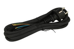 Kabel; zasilający; H05RR-3x1,5mm2 3m; wtyk sieciowy CEE 7/7 prosty; przewody; 3m; czarny; 3 żyły; 1,50mm2; Metpol; guma; okrągły; linka; Cu; RoHS Kabel; zasilający; H05RR-3x1,5mm2 3m; wtyk sieciowy CEE 7/7 prosty; przewody; 3m; czarny; 3 żyły; 1,50mm2; Metpol; guma; okrągły; linka; Cu; RoHS