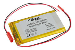 Akumulator; Li-Po; LP475085; 3,7V; 1550mAh; 4,7x50x85mm; Zabezpieczenie PCM; konektor+ gniazdo 2,54*2piny; AKYGA; RoHS Akumulator; Li-Po; LP475085; 3,7V; 1550mAh; 4,7x50x85mm; Zabezpieczenie PCM; konektor+ gniazdo 2,54*2piny; AKYGA; RoHS