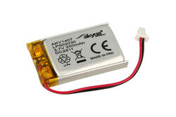 Akumulator; Li-Po; LP502030; 3,7V; 250mAh; 5x20x30mm; Zabezpieczenie PCM; gniazdo SHR-02V-S-B z przewodem; AKYGA; RoHS Akumulator; Li-Po; LP502030; 3,7V; 250mAh; 5x20x30mm; Zabezpieczenie PCM; gniazdo SHR-02V-S-B z przewodem; AKYGA; RoHS