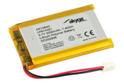 Akumulator; Li-Po; LP674261; 3,7V; 2000mAh; Zabezpieczenie PCM; 2 piny; konektor; z przewodem; AKYGA; RoHS Akumulator; Li-Po; LP674261; 3,7V; 2000mAh; Zabezpieczenie PCM; 2 piny; konektor; z przewodem; AKYGA; RoHS